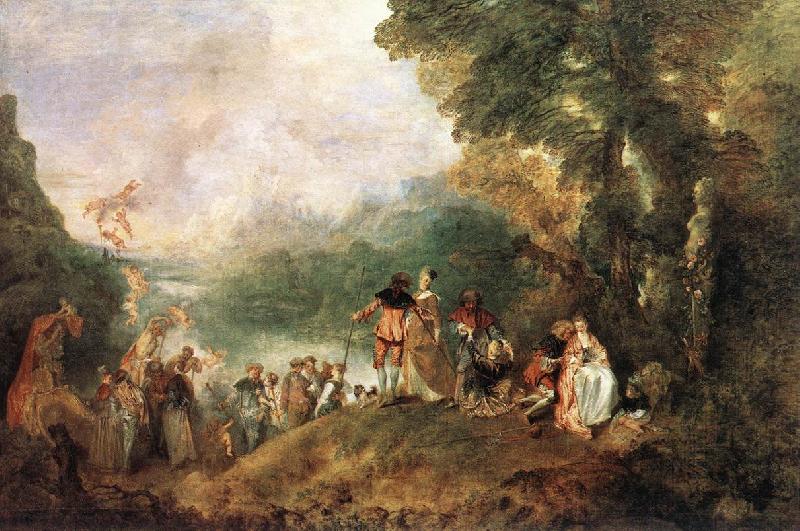 WATTEAU, Antoine The Embarkation for Cythera Spain oil painting art